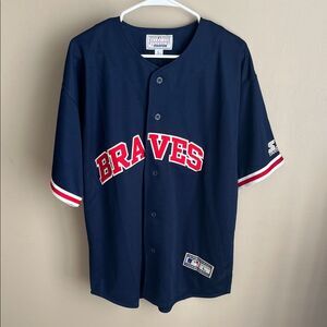 Atlanta Braves vintage Starter baseball jersey size Large NWT Genuine MLB